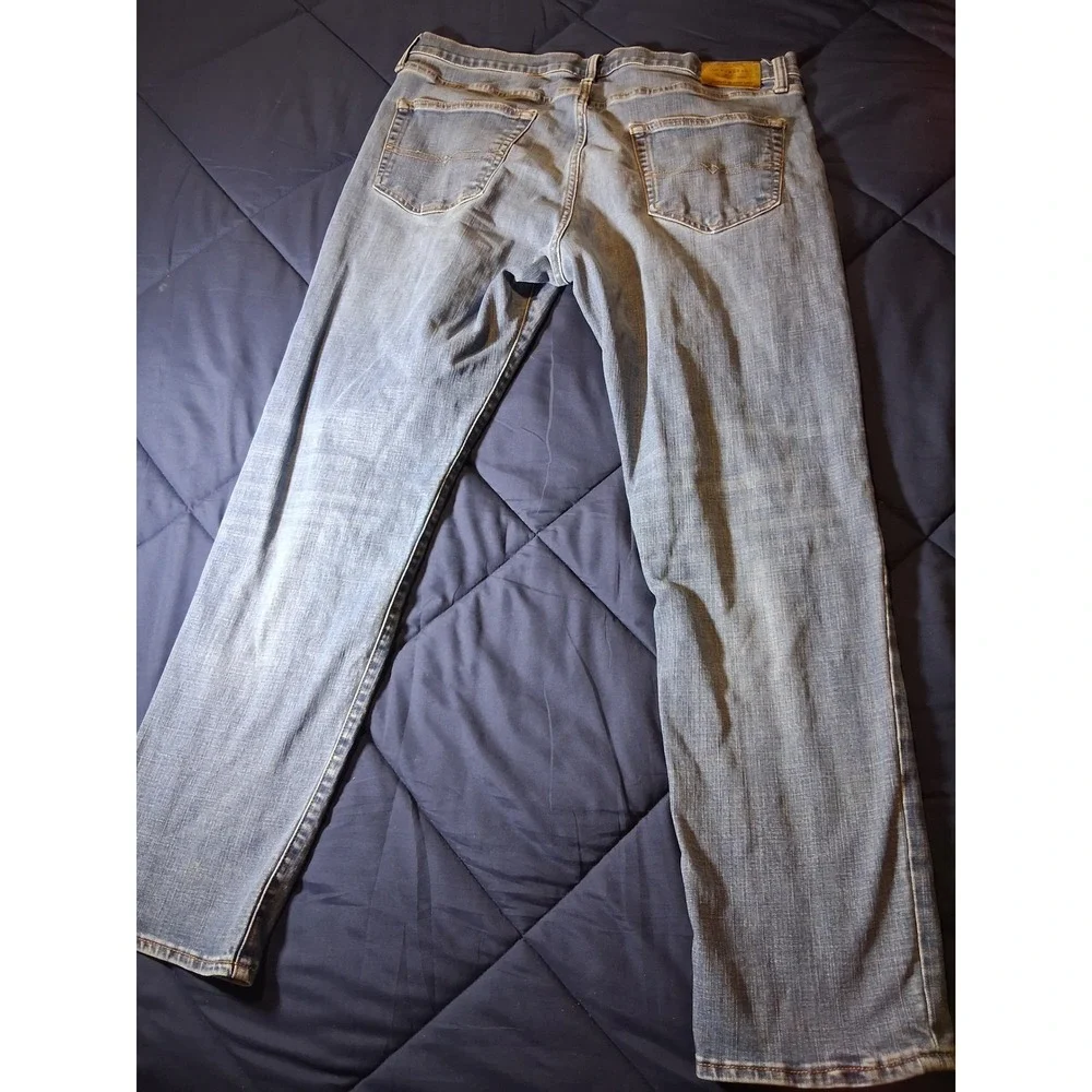 Lucky Brand 410 Athletic Slim Mens Light Wash Denim Jeans 38x32 Blue